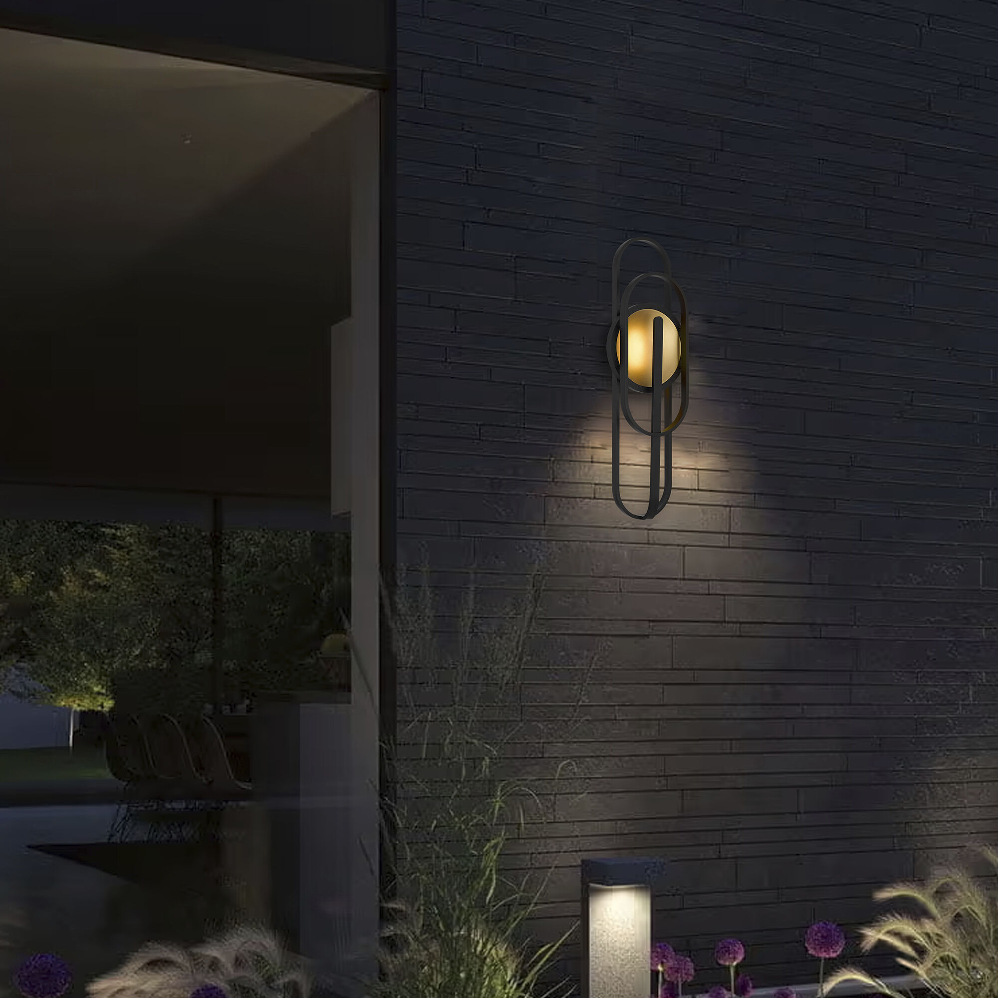 Raymond LED 30 inch Sand Black Outdoor Wall Sconce